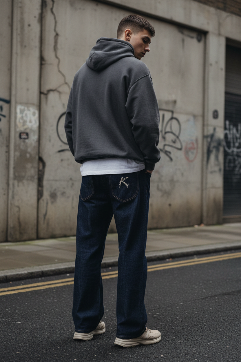 Men's Loose Fit Wide Leg Jeans