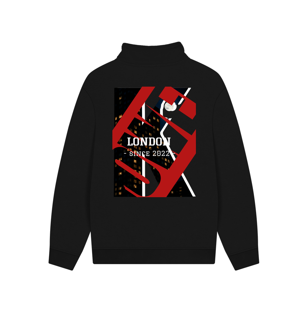 Black Printed Sweater Back