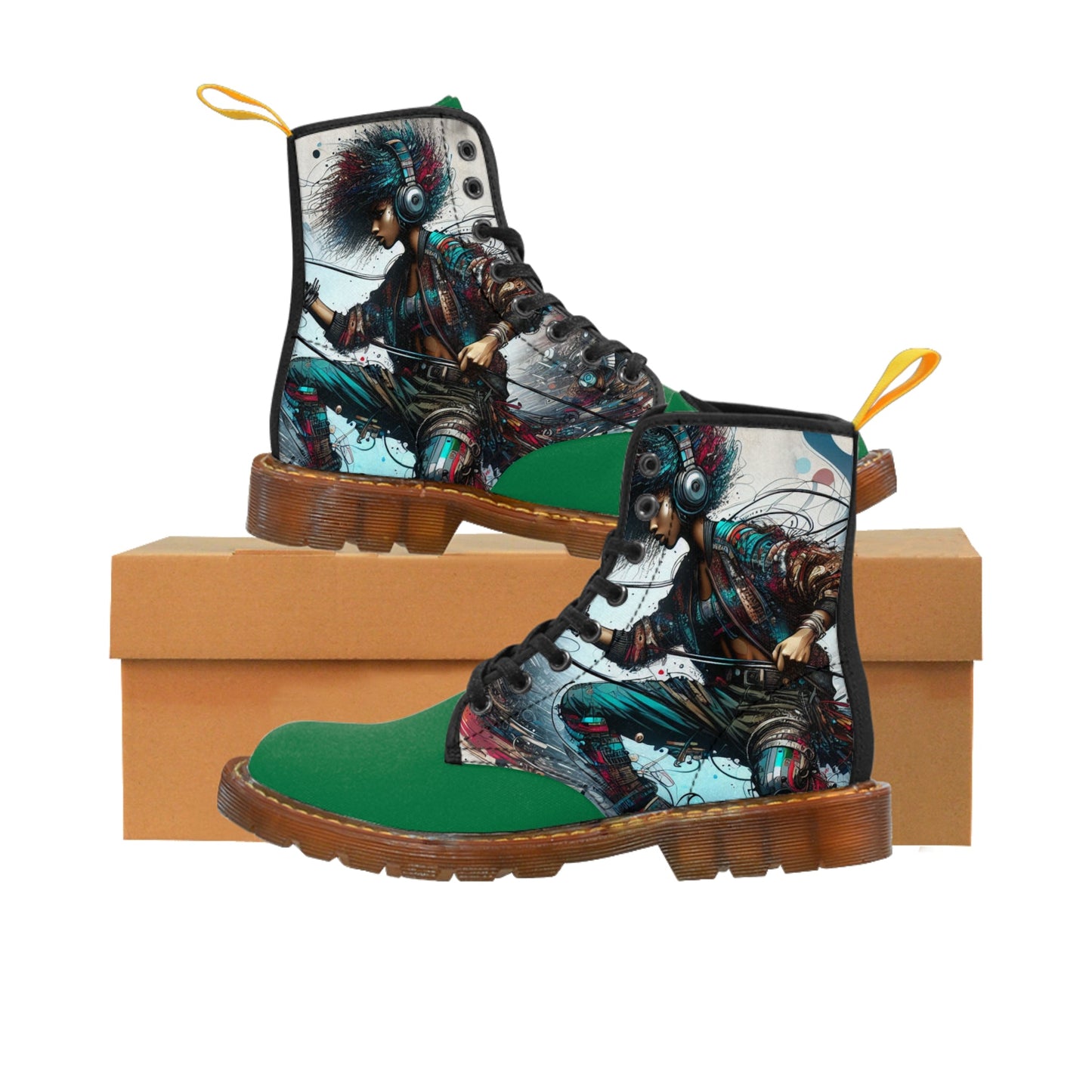 Men's Urban Print Canvas Boots (Green) - Premium Boots from Craftklart.store - Just $56.17! Shop now at Craftklart.store