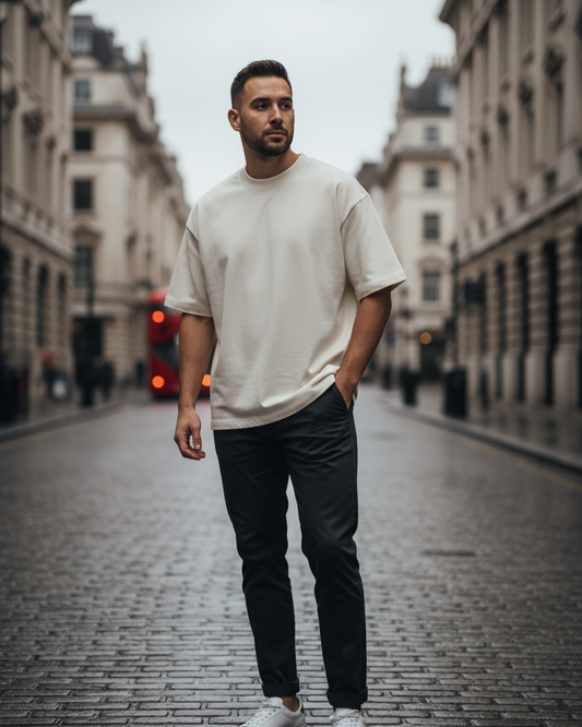 Boxy Oversized Tee — Heavyweight Pure Cotton