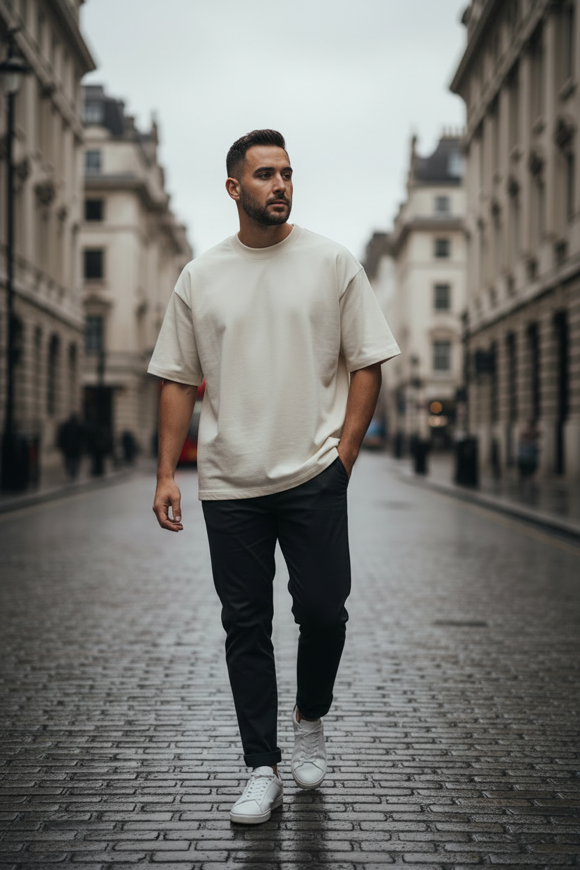 Boxy Oversized Tee — Heavyweight Pure Cotton