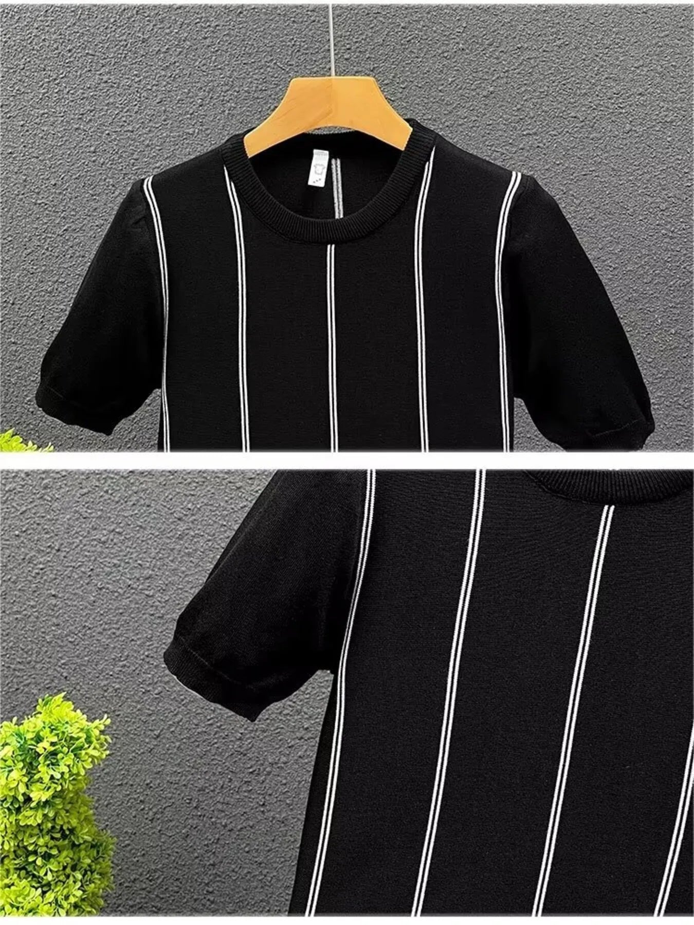Men's Full Size Striped Short Sleeve T-Shirt Plus Size - Premium Shirt & Tops from Trendsi - Just $21.11! Shop now at Craftklart.store