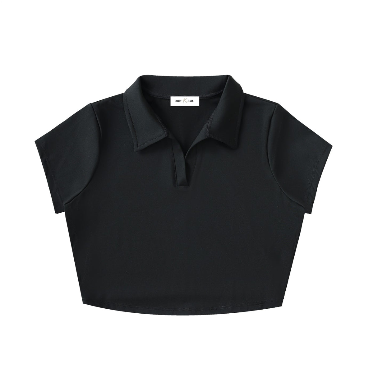 Urban Form Women's Shirts & Tops — V-Neck Lapel Crop Top