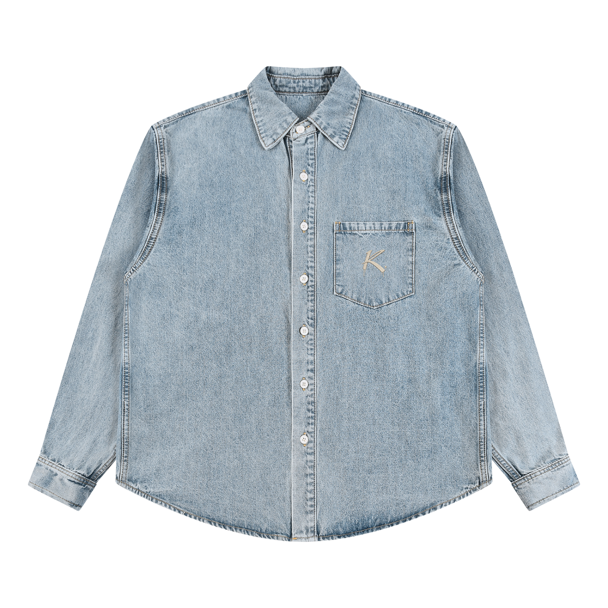 Unisex Vintage Wash Denim Shirt