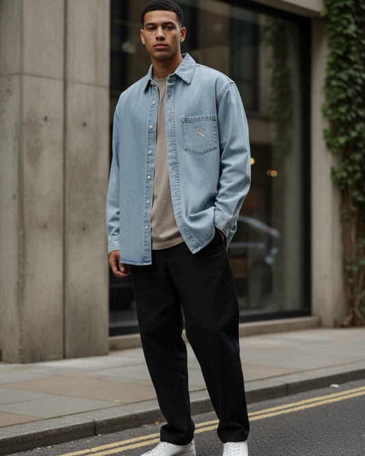 Unisex Vintage Wash Denim Shirt