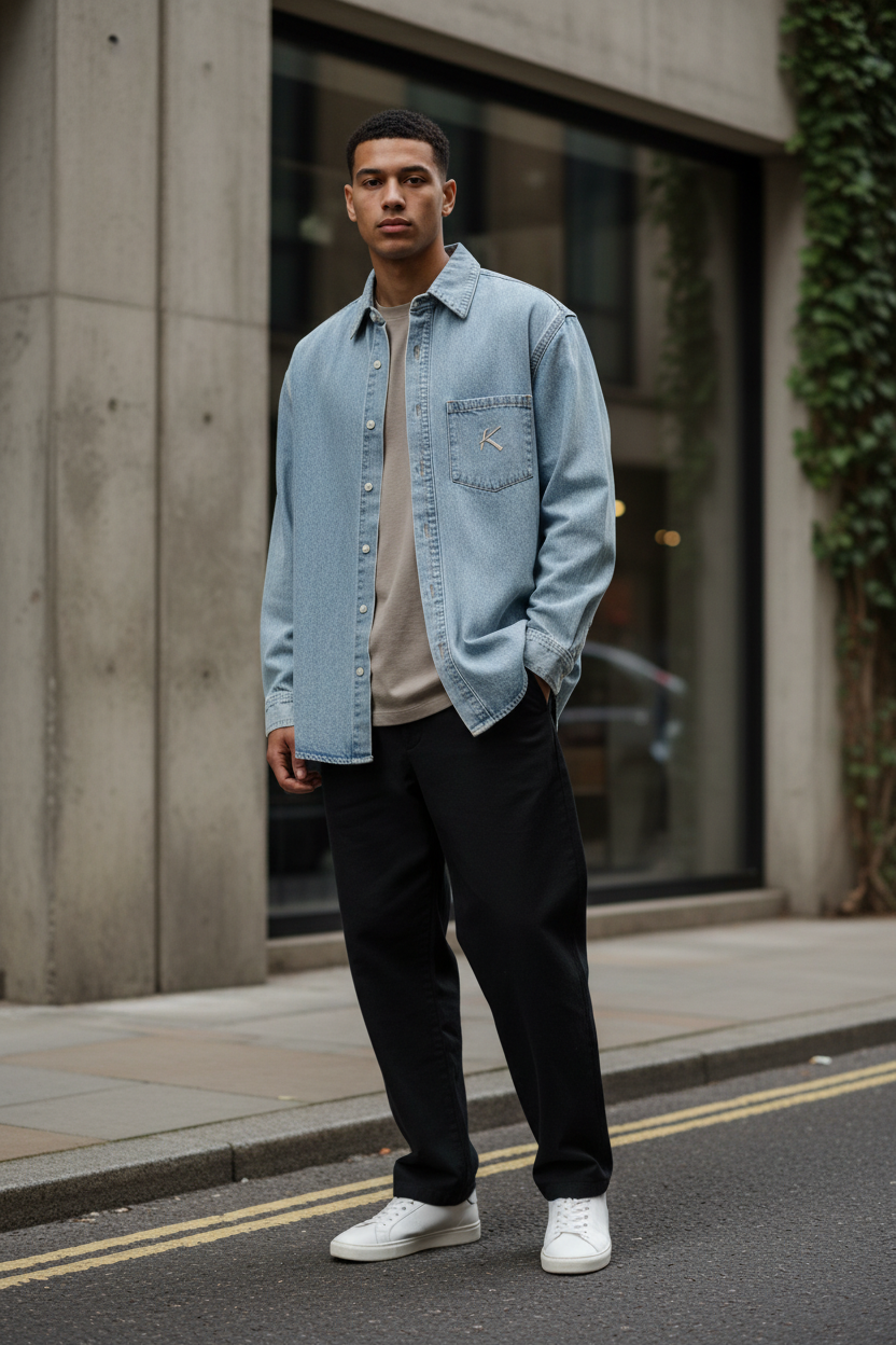 Unisex Vintage Wash Denim Shirt