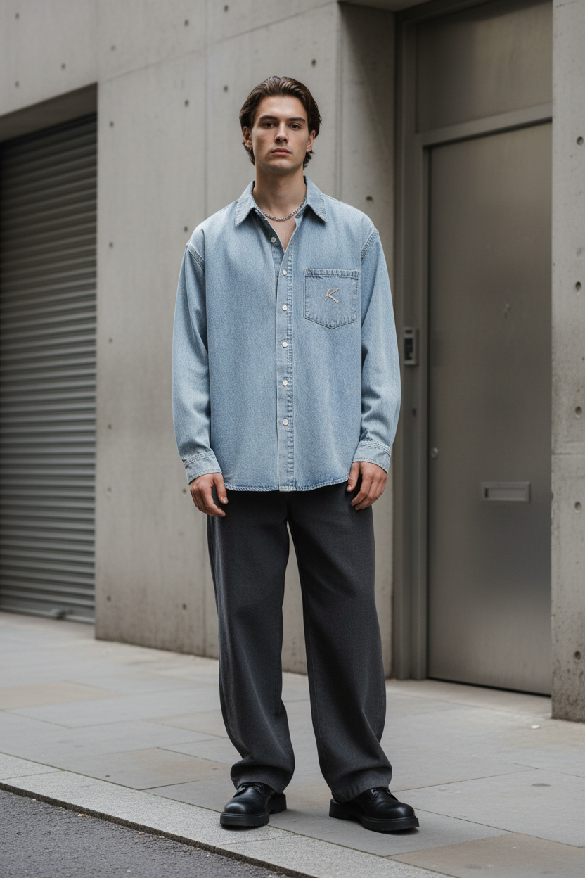 Unisex Vintage Wash Denim Shirt
