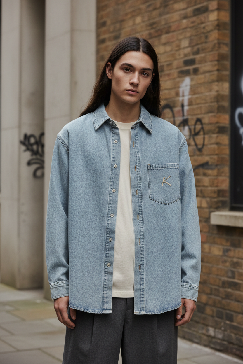 Unisex Vintage Wash Denim Shirt