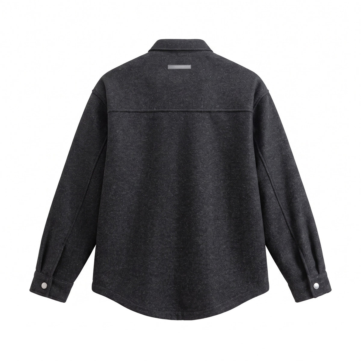 Fleece-Cotton Blended Tweed-Like Notched Lapel Oversized Jacket