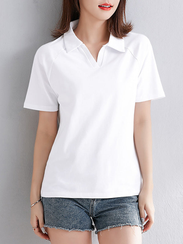 Women's Cotton Short-sleeved Polo Shirt - Premium Polo from kakaclo - Just $12.19! Shop now at Craftklart.store