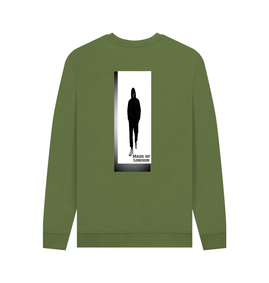 Khaki Printed Sweater Back