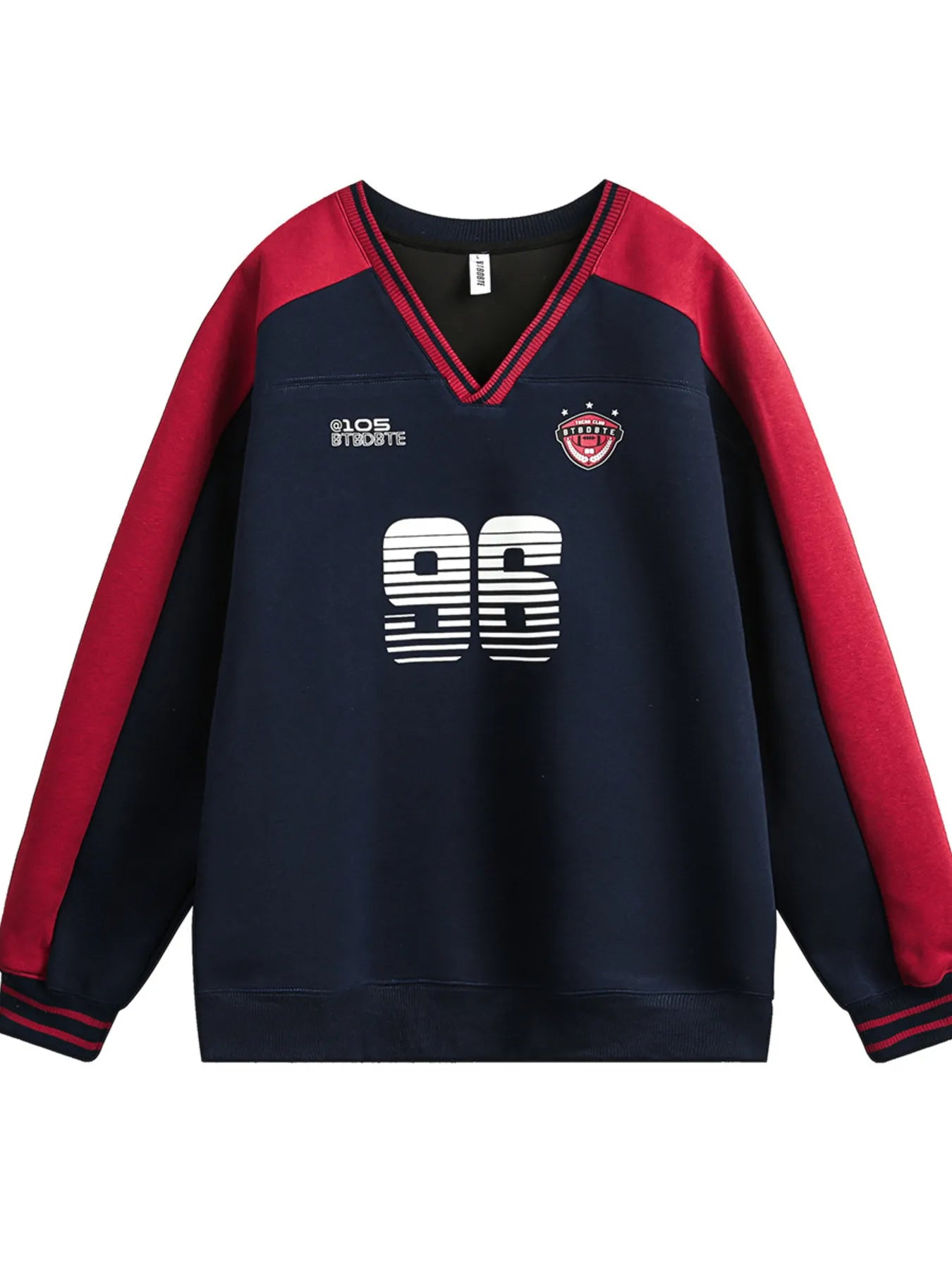 Men's Vintage 96 V-Neck Long Sleeve Sweatshirt - Premium Sweater from Trendsi - Just $75.11! Shop now at Craftklart.store