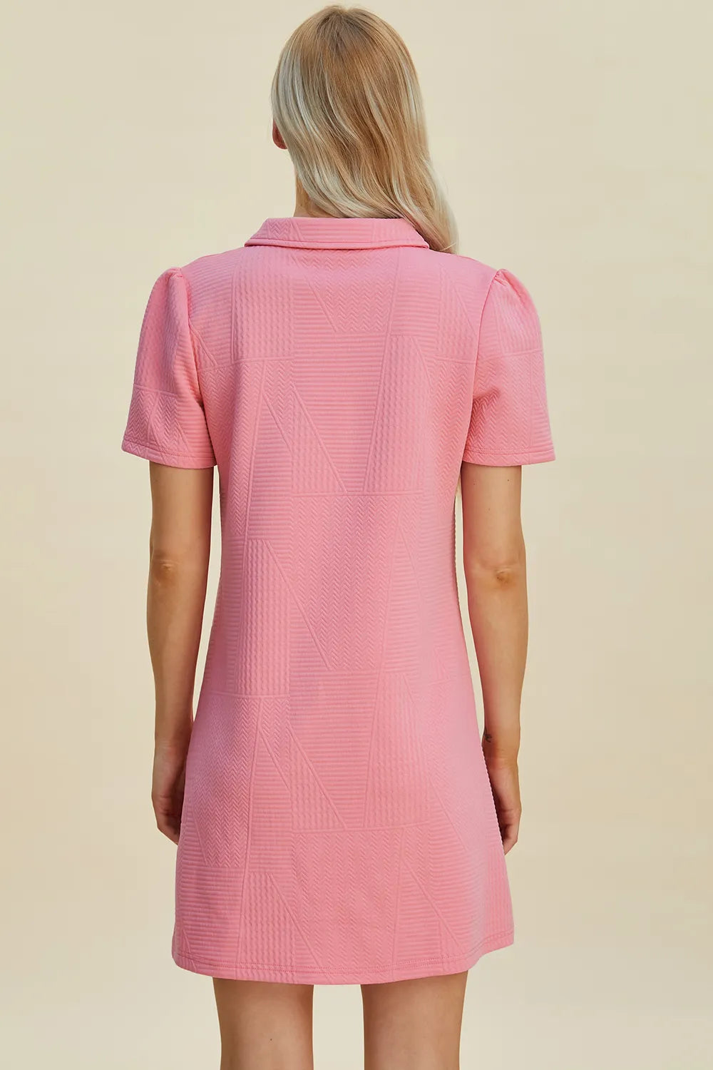 Double Take Full Size Texture Short Sleeve Dress - Premium Dress from Trendsi - Just $22.95! Shop now at Craftklart.store