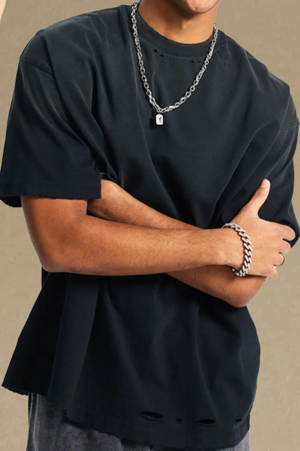 Men's Round Neck Half Sleeve T-Shirt - Premium T-Shirt from Trendsi - Just $25.88! Shop now at Craftklart.store