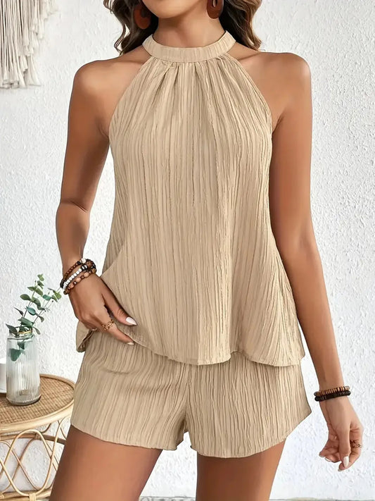 Textured Cami and Shorts Set - Premium Set from Trendsi - Just $23.52! Shop now at Craftklart.store