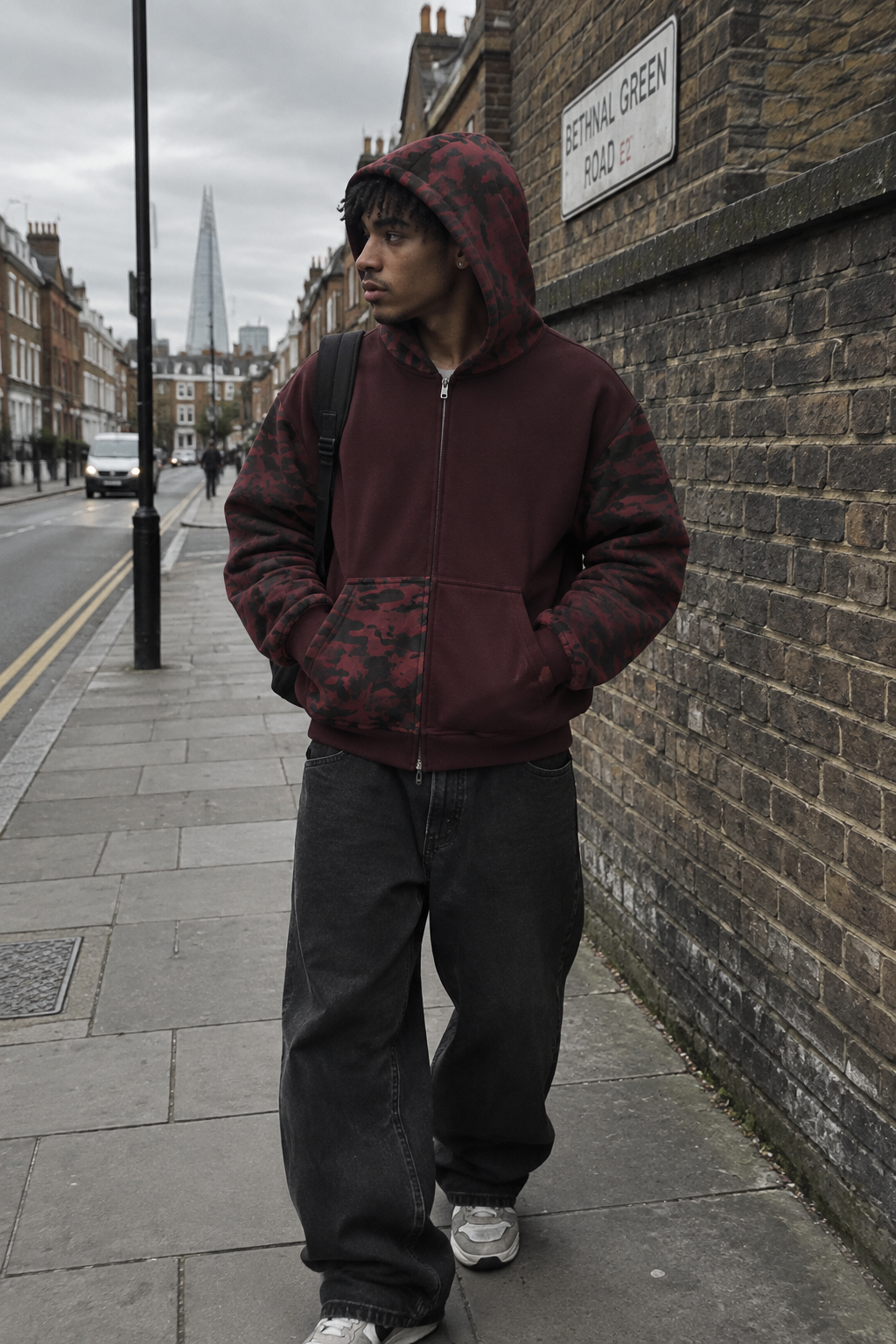 Underground Camo Full Zip Boxy Hoodie