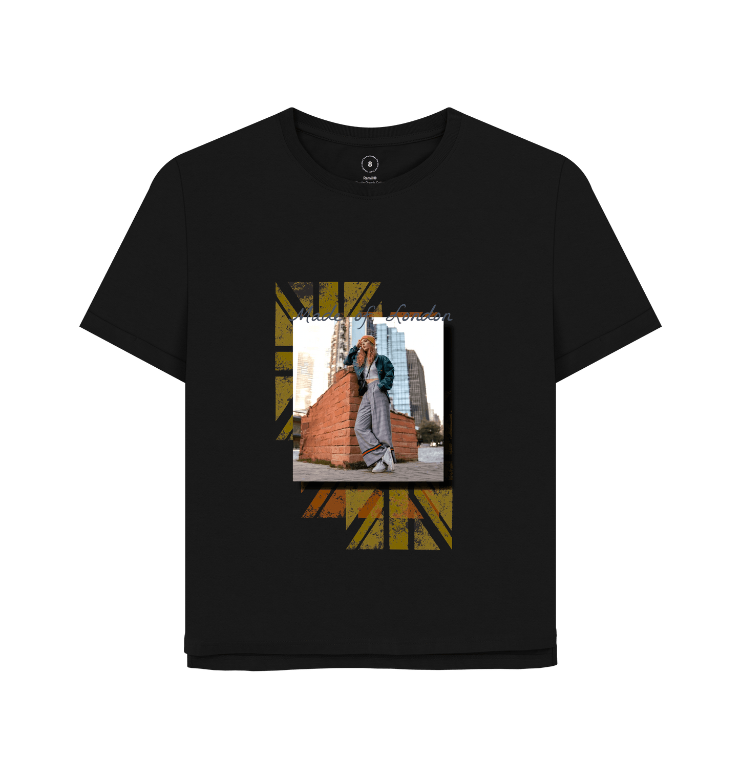 Black Printed T-shirt Front