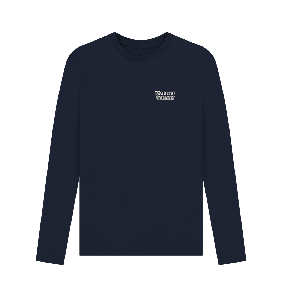 Navy Blue Printed Long Sleeve T Shirt Front