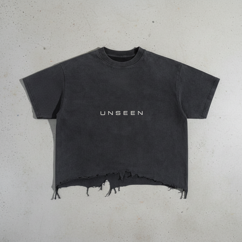Washed Boxy Tee — Frayed Raw Hem