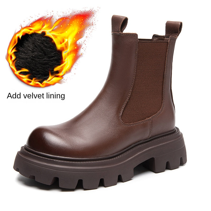 Plush Lined Height-Boost Short Boots — Women’s Winter Ankle Boots