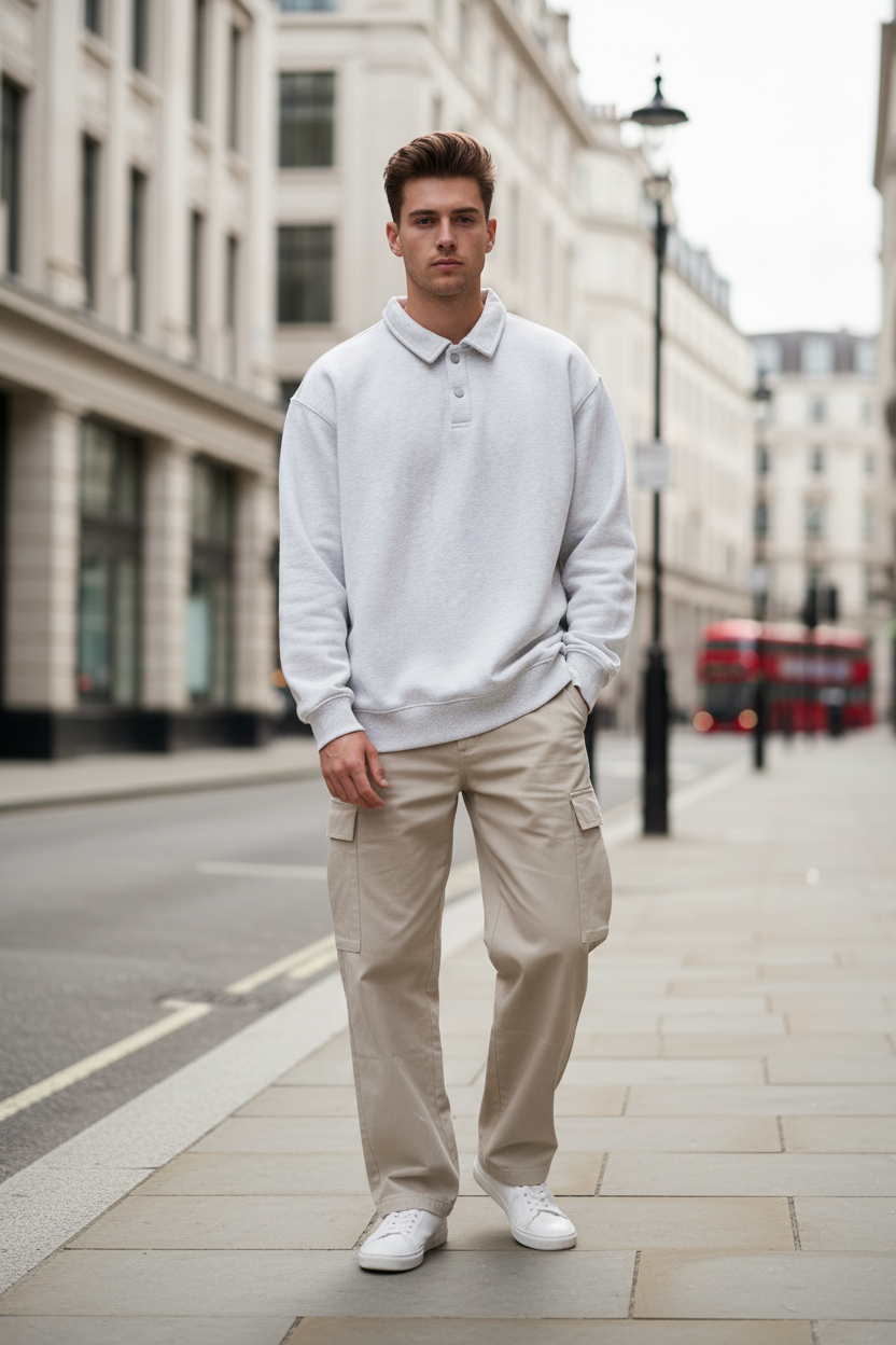 Heavyweight Polo Collar Sweatshirt