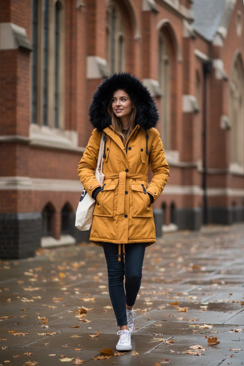 Women's Thickened Parka Jacket — Fur Collar Winter Coat