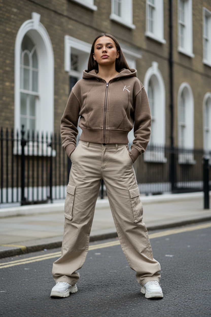 Vintage Washed Cropped Fleece Hoodie – Women's