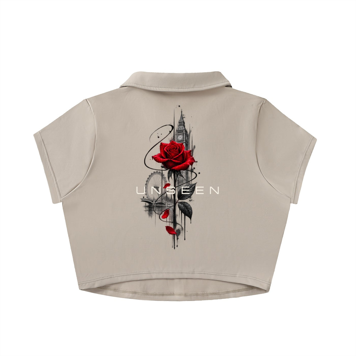 Urban Form Women's Shirts & Tops — V-Neck Lapel Crop Top