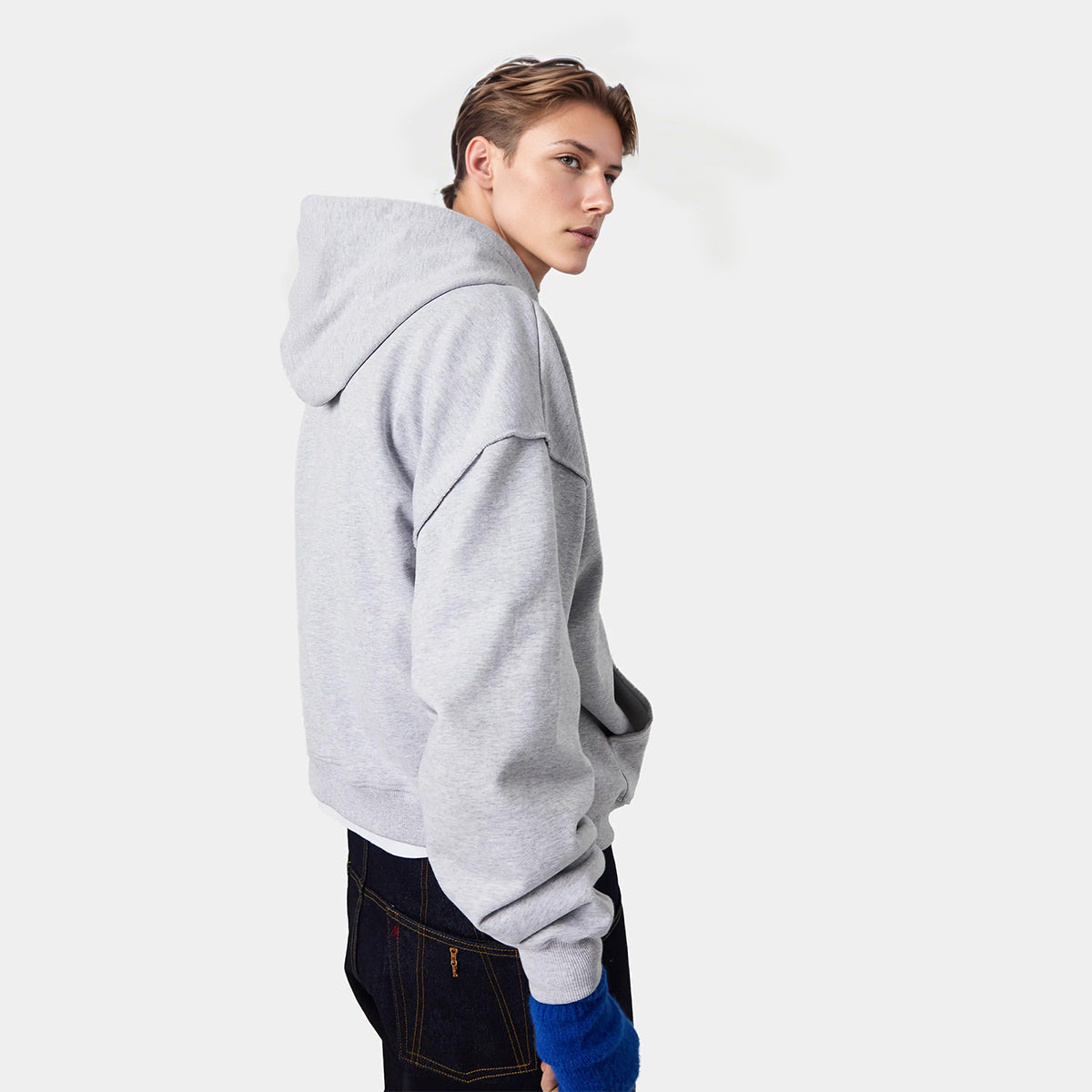 Unisex Heavyweight Cropped Double-Zip Hoodie (460GSM)