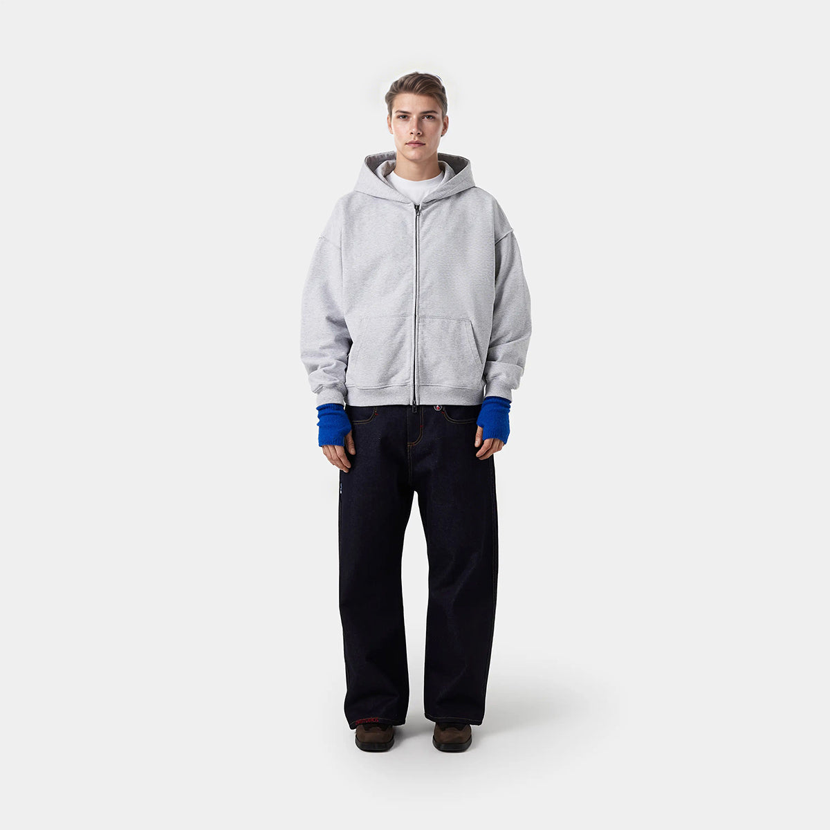 Unisex Heavyweight Cropped Double-Zip Hoodie (460GSM)