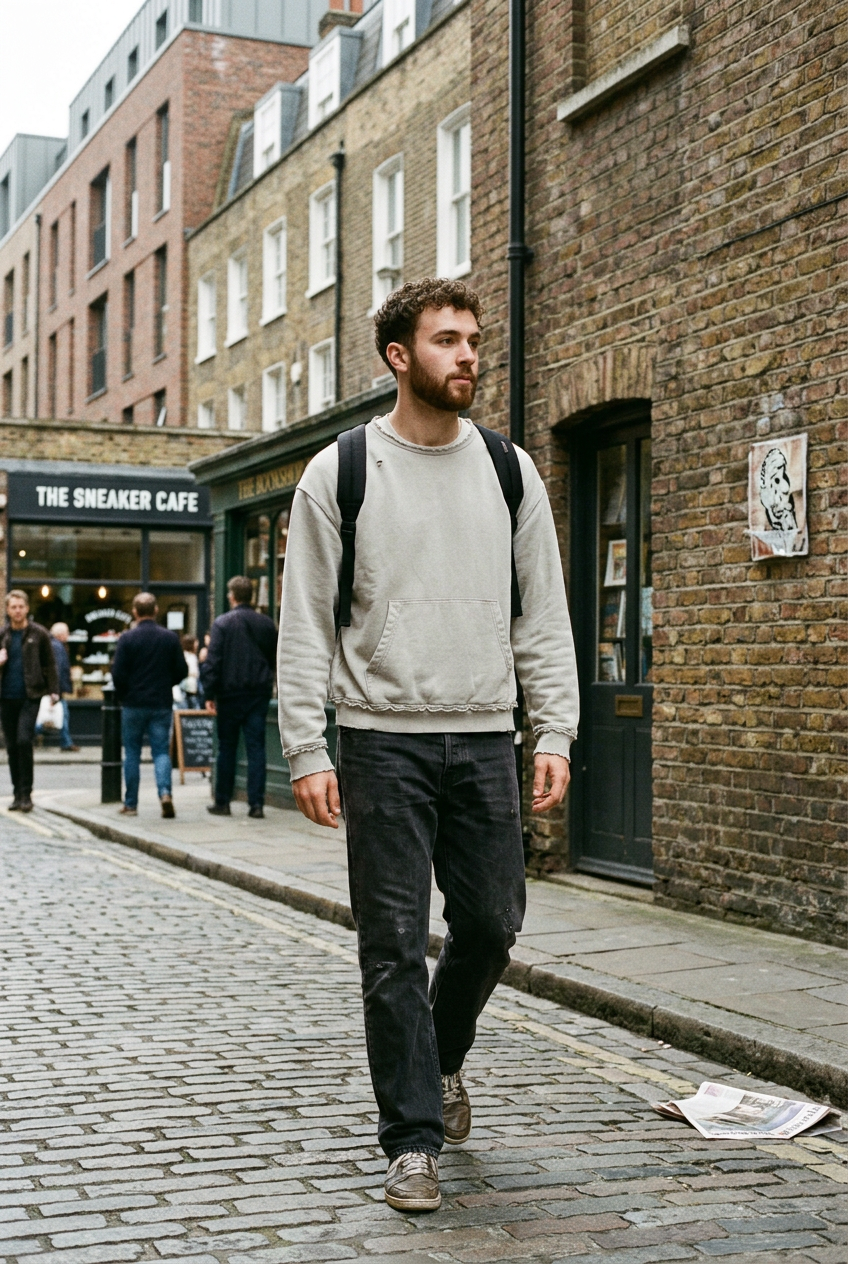 Worn Form Raw-Edge Sweatshirt