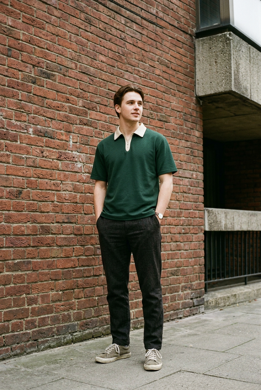 Urban Block Quarter-Zip Polo Shirt