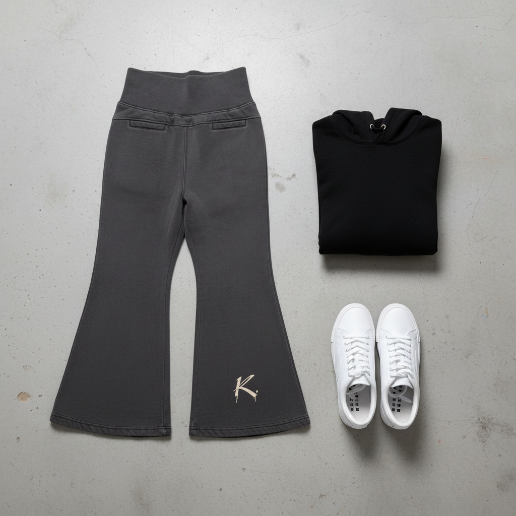 Vintage Washed Flared Fleece Pants – Women's