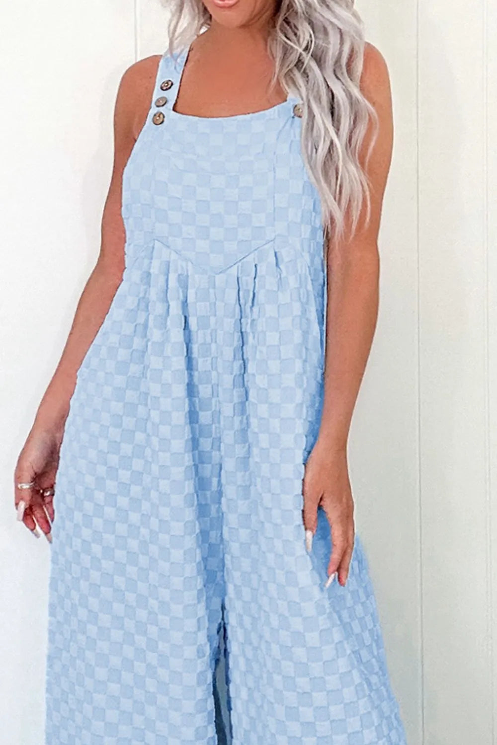 Checkered Pocketed Wide Leg Overalls - Premium Jumpsuit from Trendsi - Just $24.70! Shop now at Craftklart.store