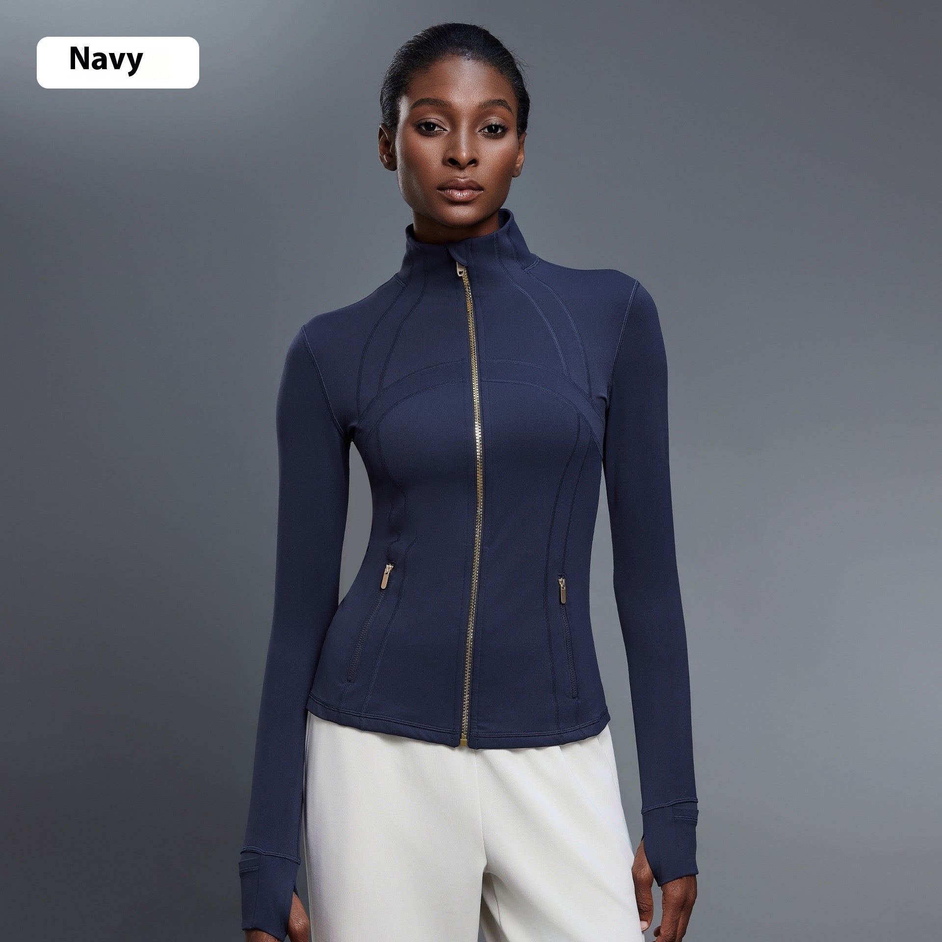 Windproof Stand Collar Yoga Clothes Running Sports Fitness Jacket - Craftklart.store
