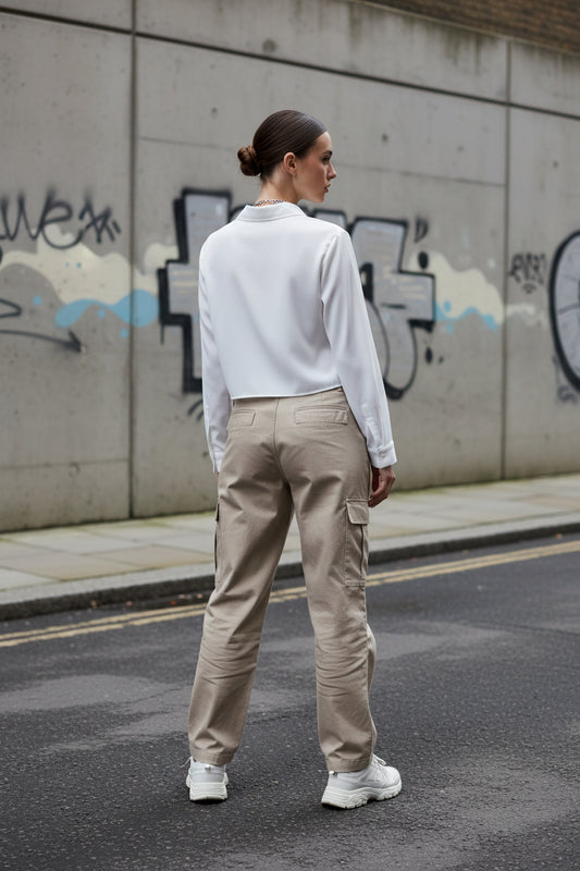 Eprolo polo collar long sleeve shirt featuring a clean minimal streetwear design, shown on a plain background.