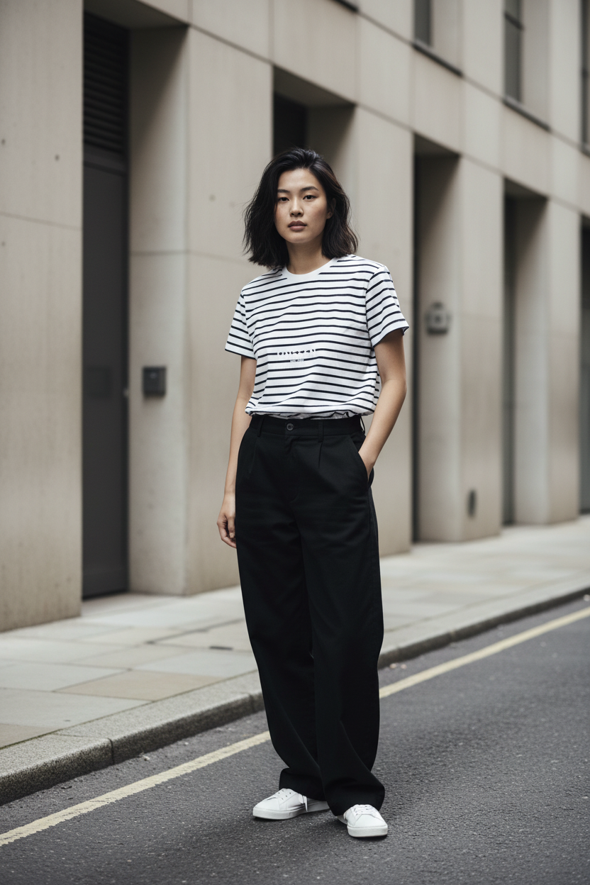 CKL Unseen striped cropped printed T-shirt with bold pattern, short sleeves, and fitted style, perfect for casual wear.