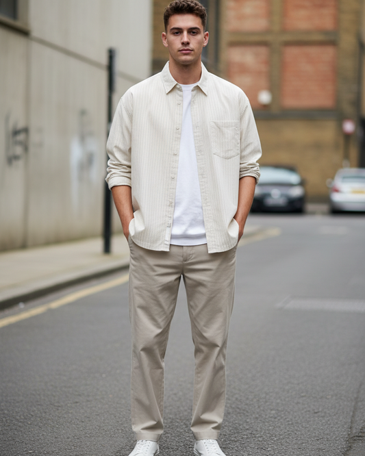 Urban Plain Boxy Striped Shirt