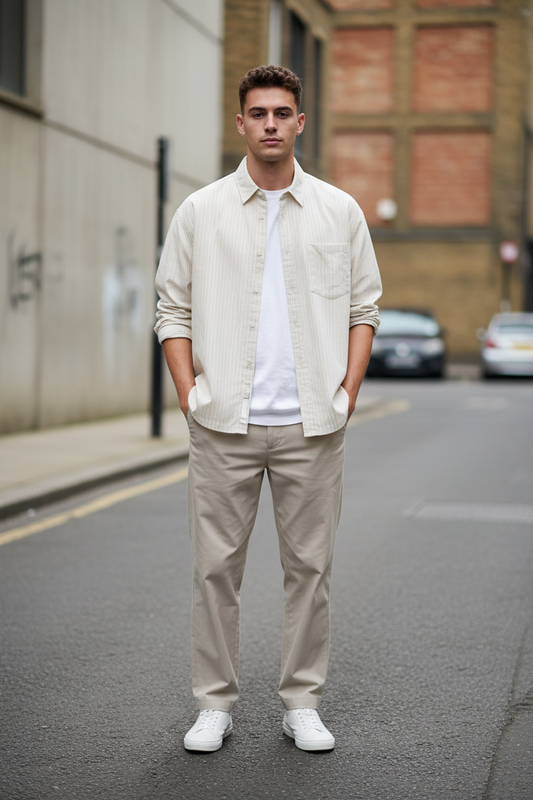 Urban Plain Boxy Striped Shirt