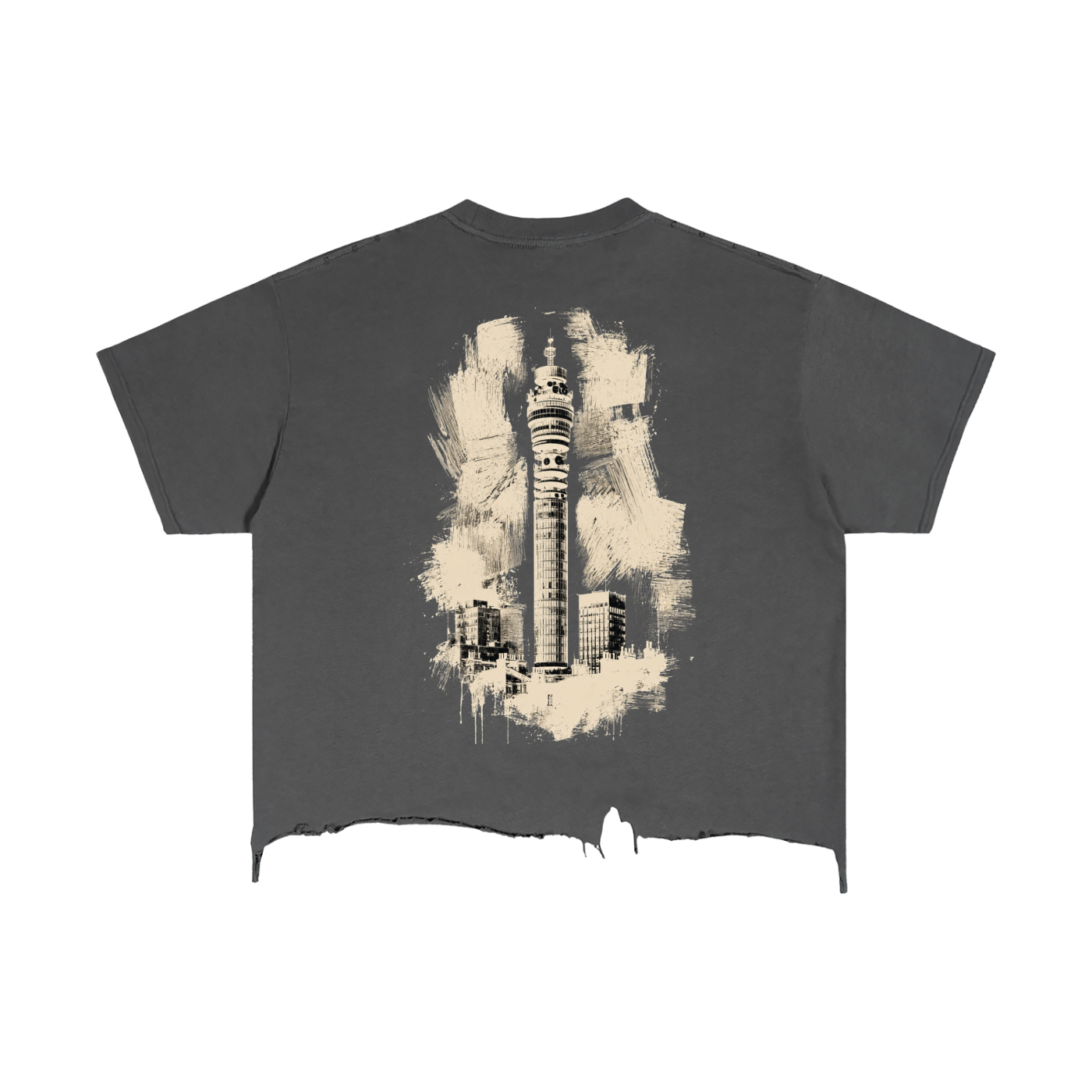 Vintage Wash Boxy Tee — Distressed Hem