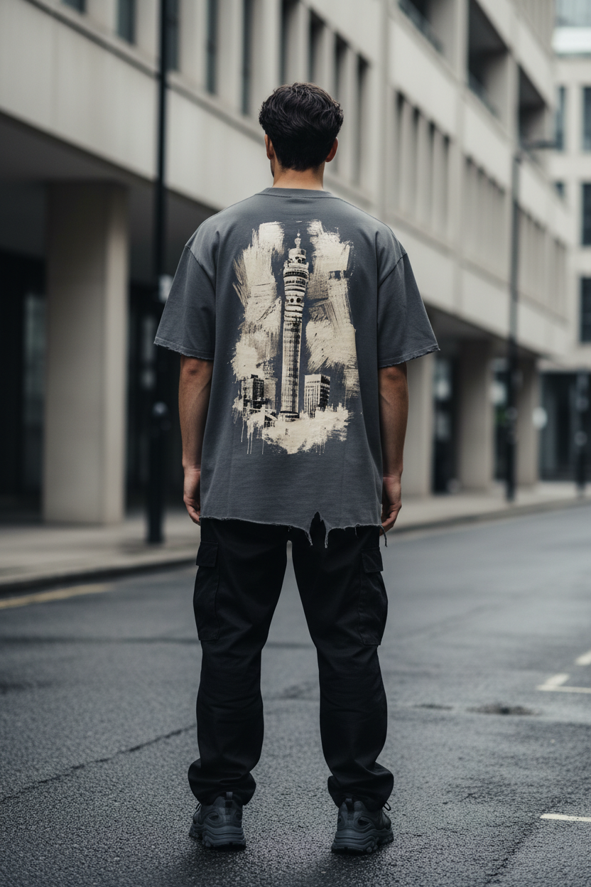 Vintage Wash Boxy Tee — Distressed Hem