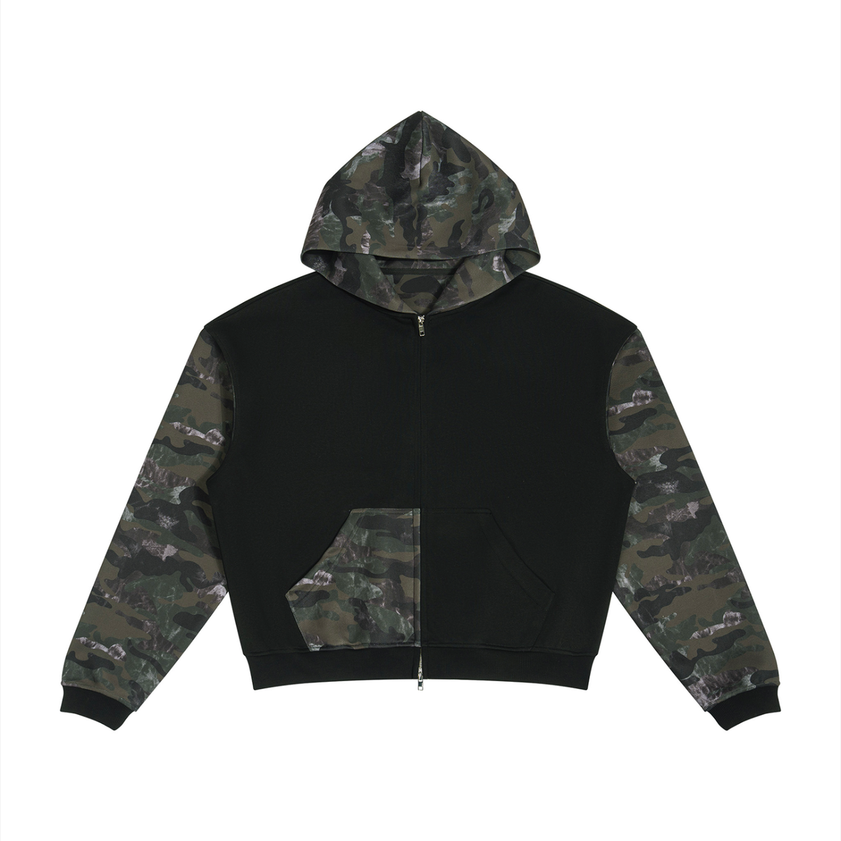 Underground Camo Full Zip Boxy Hoodie