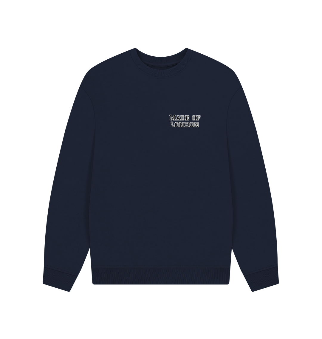 Navy Blue Printed Sweater Front