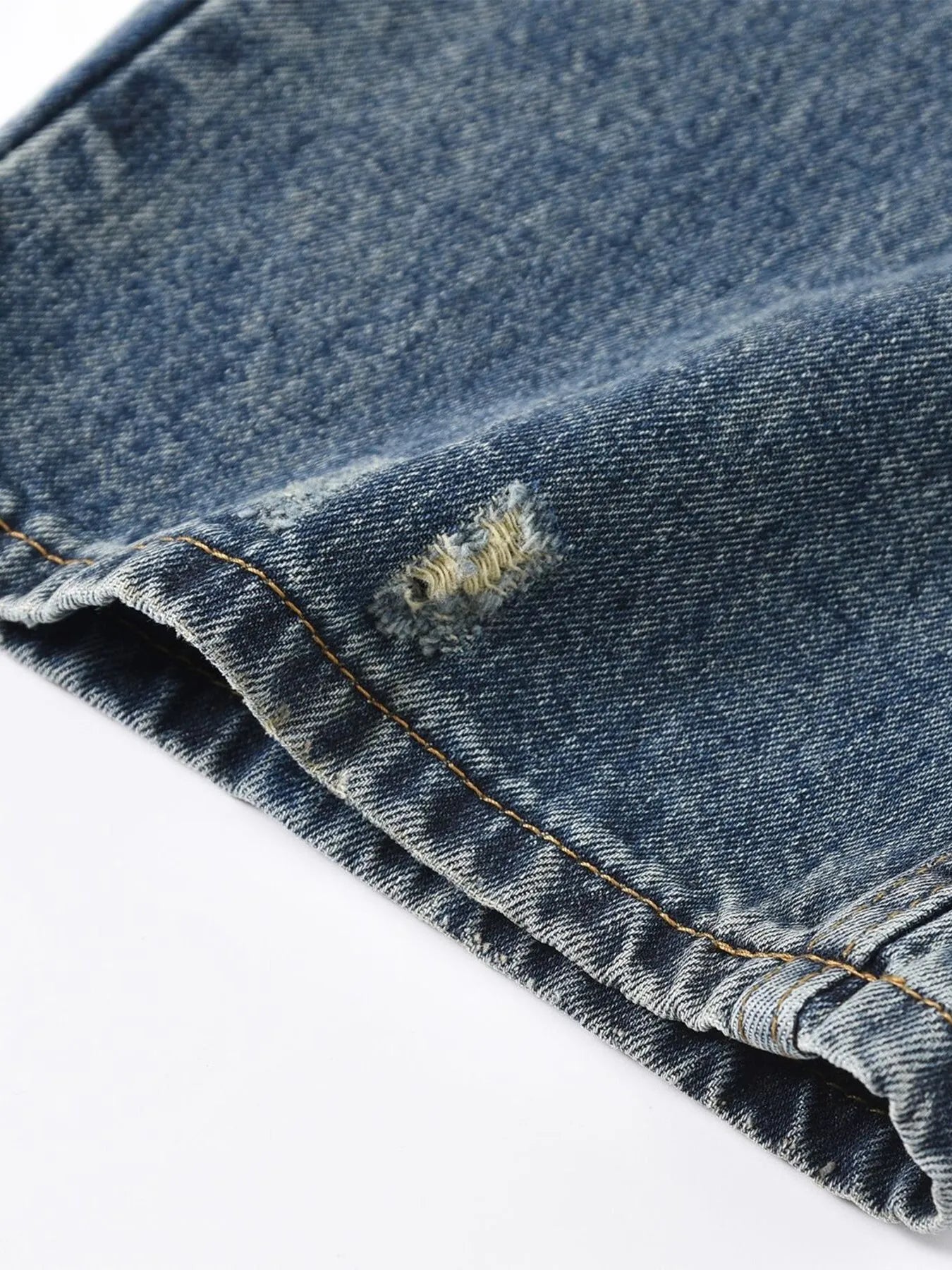 Men's Distressed Bleached Loose Fit Jeans - Premium Jeans from Trendsi - Just $58.48! Shop now at Craftklart.store