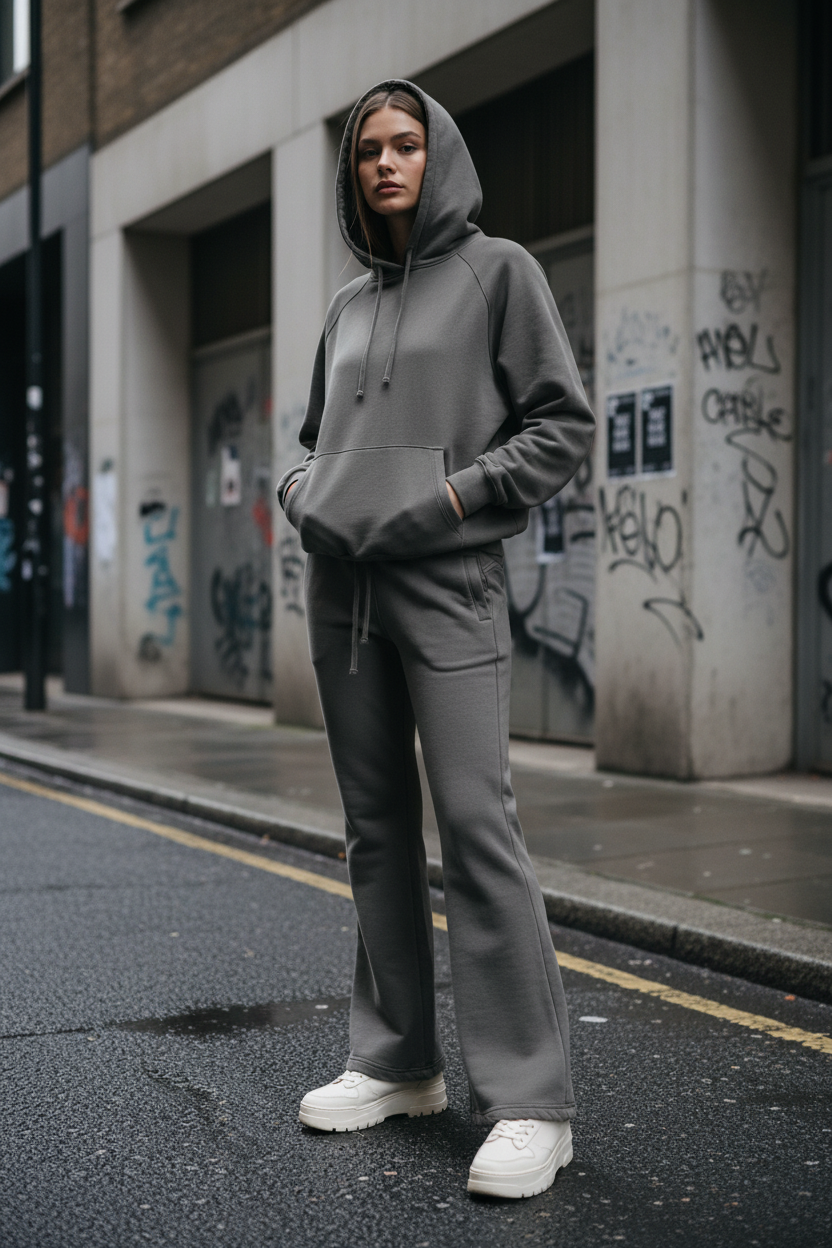 Vintage Washed Flared Fleece Pants – Women's