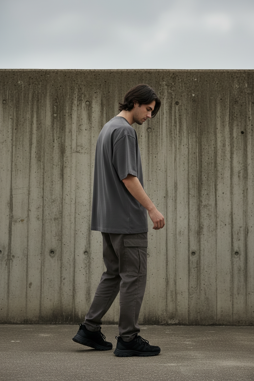 Boxy Oversized Tee — Heavyweight Pure Cotton