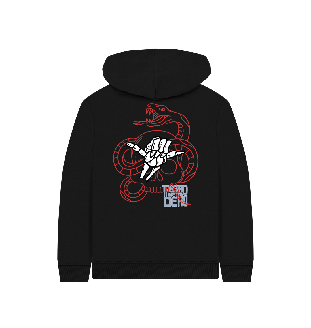 Black Printed Kids Hoodie Back
