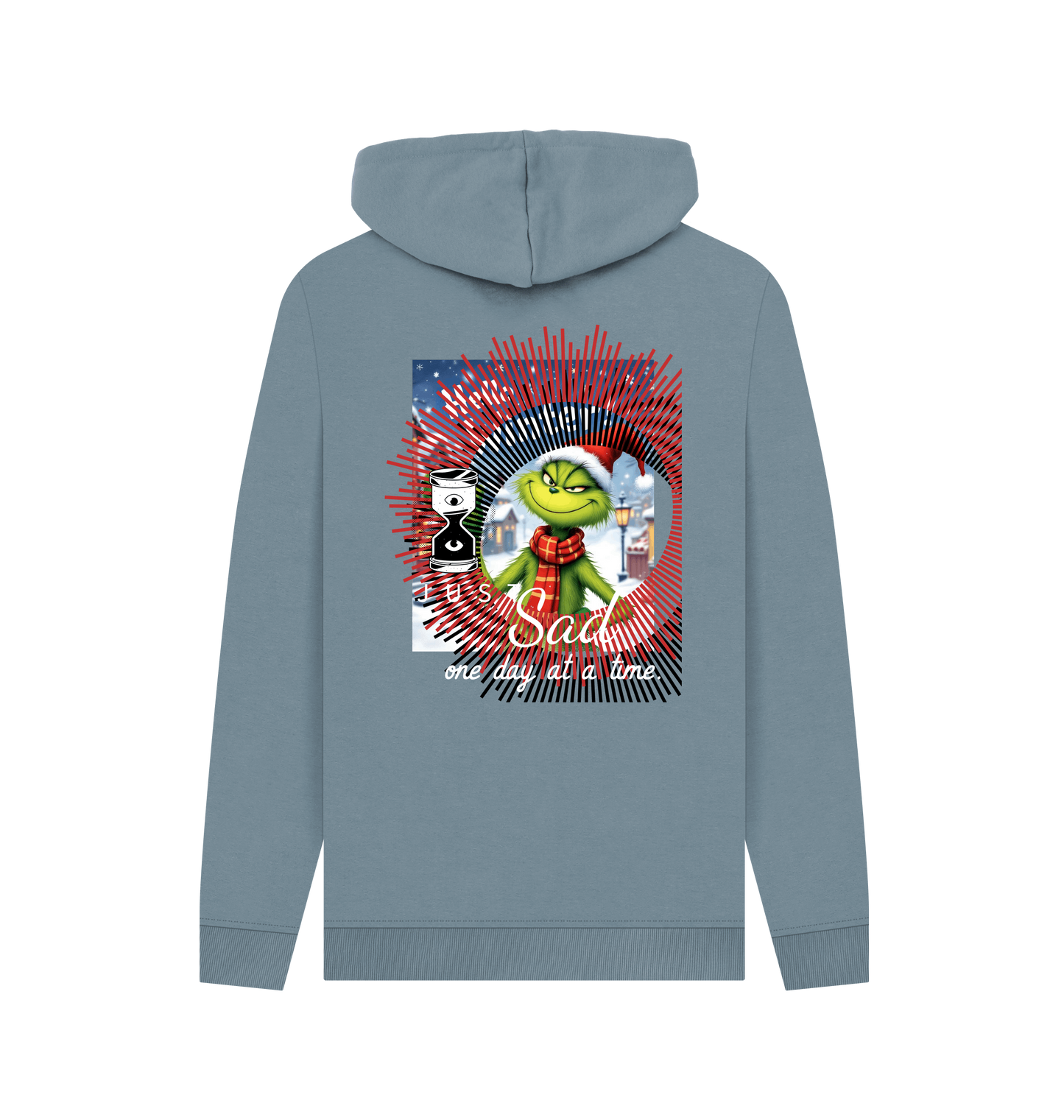 Stone Blue Printed Hoody Back