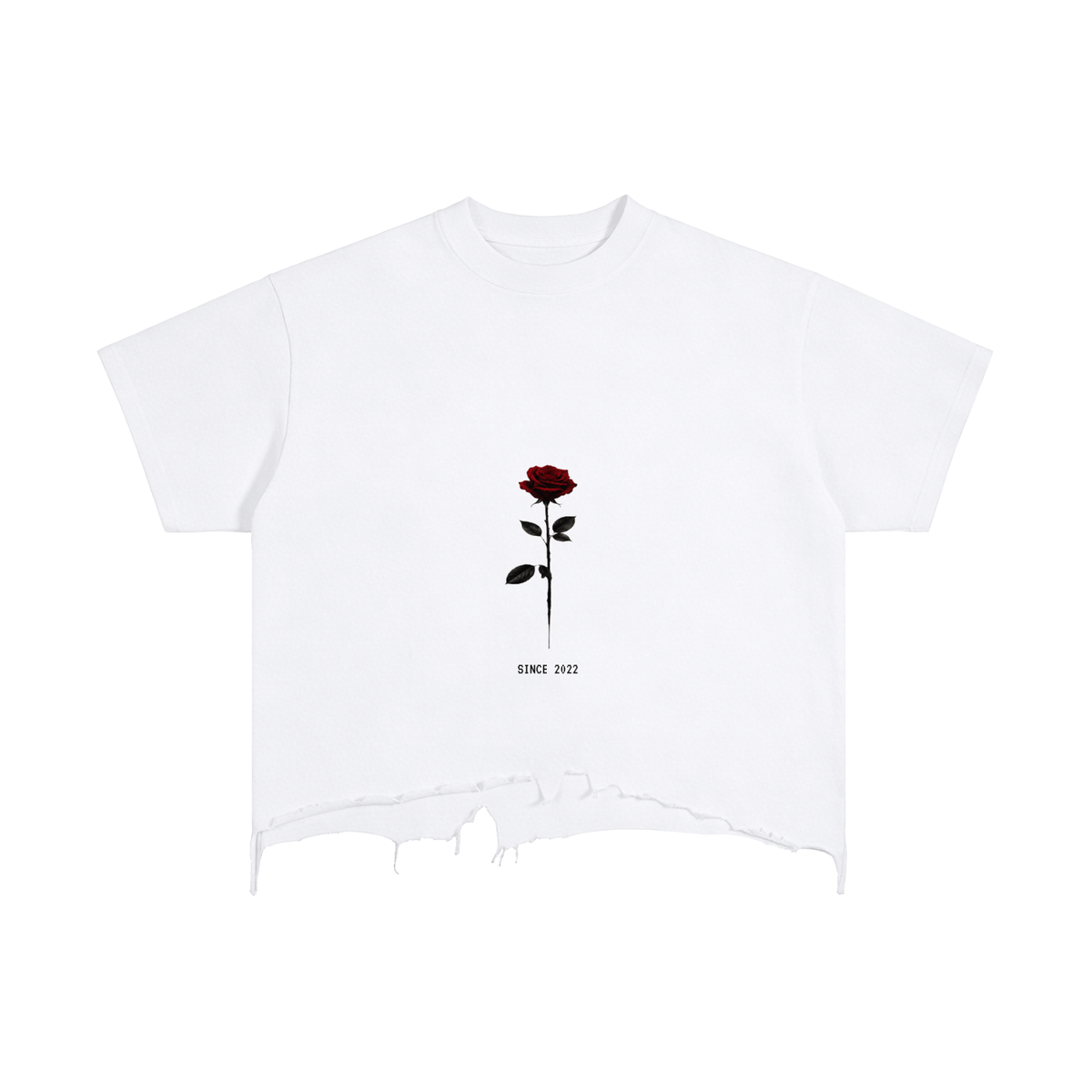 English Rose Distressed Boxy Tee