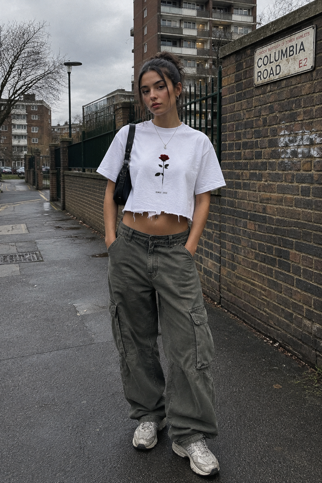 English Rose Distressed Boxy Tee
